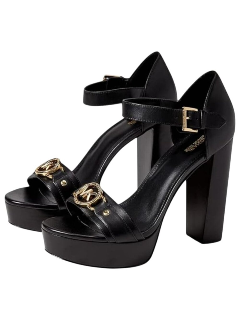 Michael Kors Rory Leather Platform Sandal, Black, US 8.5 M
